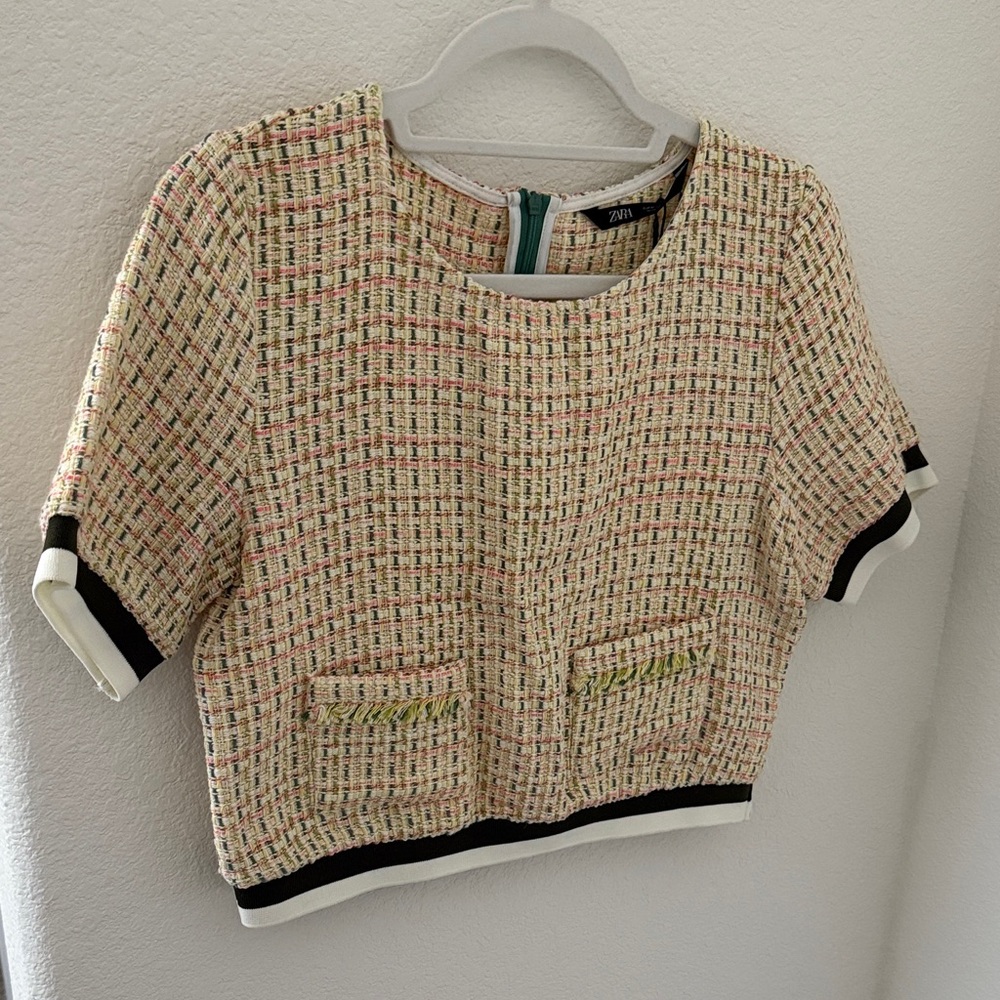 Zara Tweed Crop Top